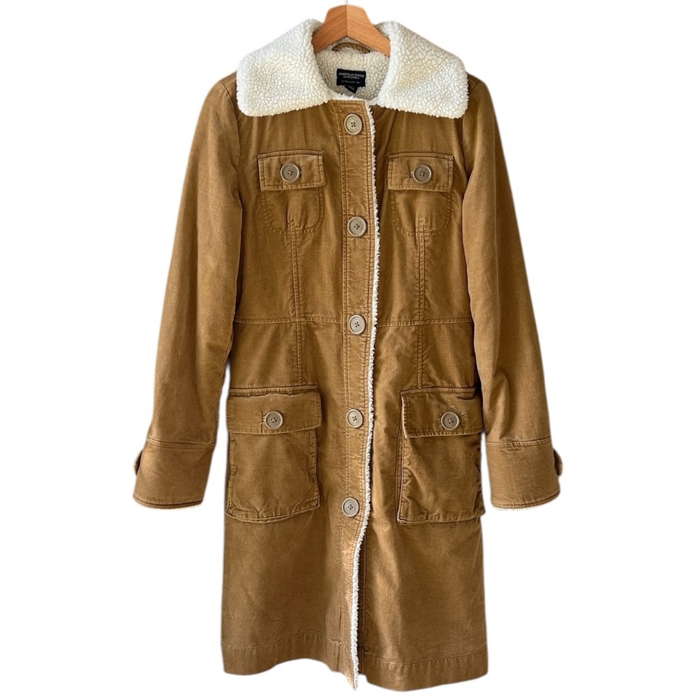 American Eagle Outfitters Corduroy coat with Sherpa lining